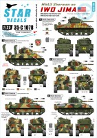 Star Decals 35-C1078 M4A3 Gun Tank and Flame Tank. M4A3 Sherman on Iwo Jima. 4th and 5th Tank Battalion. Previously sold as Bison-Decal 35082 1/35