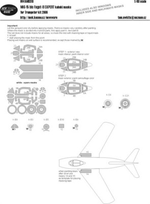 New Ware NWA-M0318 1/48 Mask MiG-15 bis Fagot-B EXPERT (TRUMP 2806)