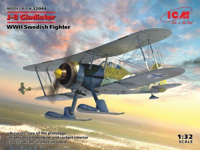 ICM 32044 J-8 Gladiator bстребитель ВВС Швеции IIМВ 1/32