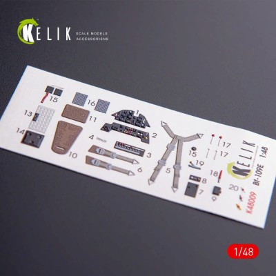 Reskit K48009 Bf-109E interior 3D decals (WINGSY) 1/48