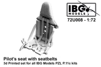 IBG Models U7208 PZL P.11c Pilot's seat w/ seatbelts (3D-Pr.) 1/72