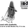 IBG Models U7208 PZL P.11c Pilot's seat w/ seatbelts (3D-Pr.) 1/72