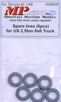 Mp Originals Masters Models MP-A48005 1/48 Spare tires for US 2,5t 6x6 truck (6 pcs.)