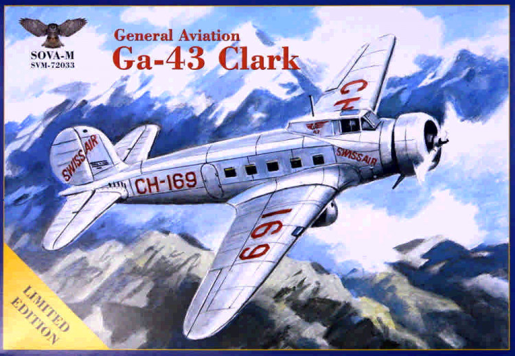 Sova Model 72033 GA-43 'Clark' Airliner (Swiss Air) 1/72