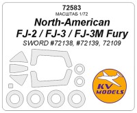 KV Models 72583 North-American FJ-2 / FJ-3 / FJ-3M Fury (SWORD #72138, #72139, 72109) + маски на диски и колеса SWORD US 1/72