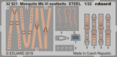 Eduard 32921 Mosquito Mk.VI seatbelts STEEL 1/32