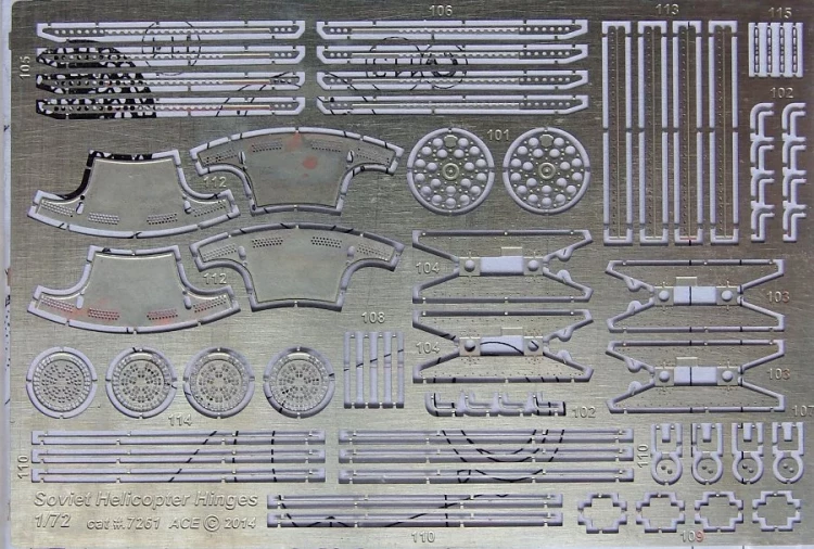 Ace Model E7261 Soviet Helicopter Hinges - PE set 1/72