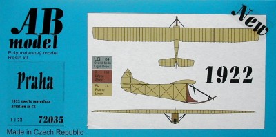 AB MODEL ABMOD72035 1/72 Praha (1922 sports motorless aviation in CS)
