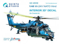 Quinta studio QD48036 Mi-24V NATO (black panels) (for Zvezda kit) 3D декаль интерьера кабины 1/48