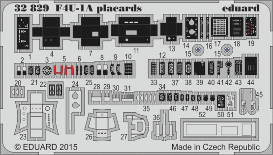 Eduard 32829 F4U-1A placards 1/32