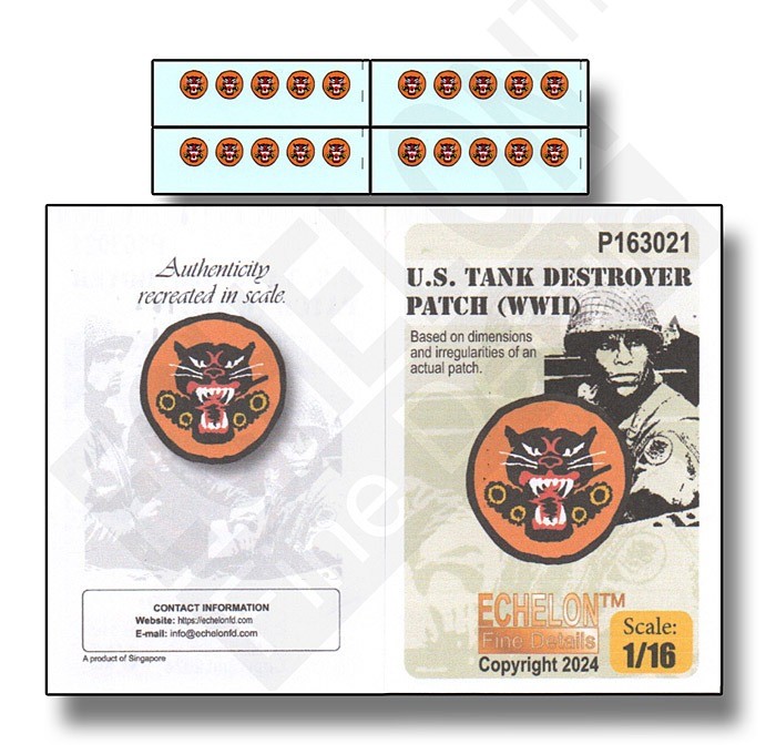Echelon FD P163021 US Tank Destroyer WWII Patches Tank Destroyer Patches in 1/16