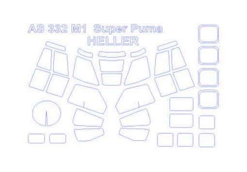 KV Models 72291 AS-332 Super Puma Exocet/AS-532 Cougar (HELLER #80365,#80368) + маски на диски и колеса HELLER 1/72