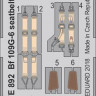 Eduard FE892 Bf 109G-6 seatbelts STEEL 1/48