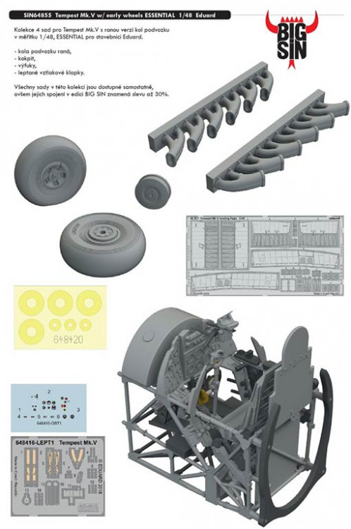 Eduard SIN64855 BIGSIN 1/48 Tempest Mk.V w/ early wheels ESSENTIAL