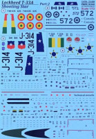 Print scale 72-269 Lockheed T-33 Shooting Star Pt.2 (wet decals) 1/72