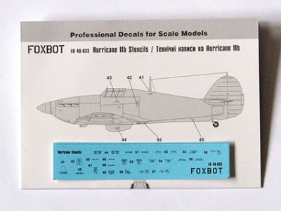 Foxbot Decals FBOT48033 Stencils for Hawker Hurricane [Mk.I Mk.IIc Mk.IV] 1/48