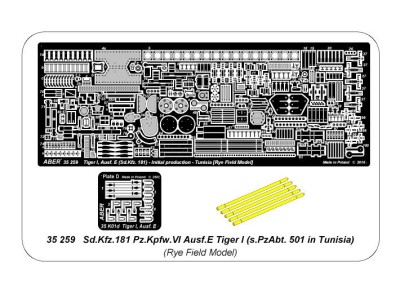 Aber 35259 Pz.Kpfw.VI Ausf.E Tiger I (s.PzAbt. 501 in Tunisia) Sd.Kfz.18 (designed to be used with Rye Field kits) 1/35