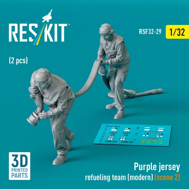 Reskit F32029 Purple jersey refueling team modern 2 (2 fig) 1/32