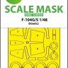 Art Scale 200-M48278 Lockheed F-104G/S Starfighter one-sided self adhesive fit masks for clear parts 1/48