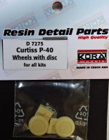 Kora Model D7275 Wheels with disc for Curtiss P-40 1/72