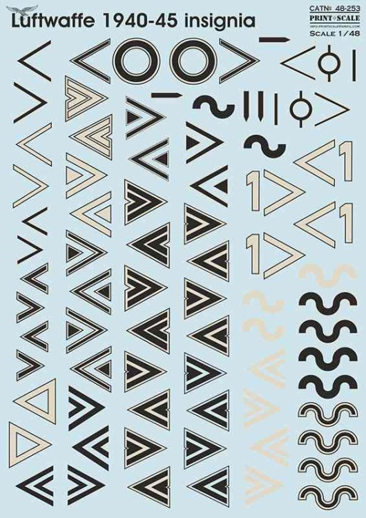 Print Scale 48253 Luftwaffe 1940-45 insignia. Winkel. Part 2 1/48