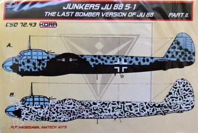 Kora Model CSD7243 Ju 88 S-1 Conv.set&amp;decal - Part II. (HAS,AMT) 1/72