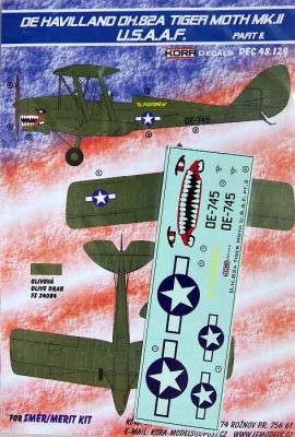 Kora Model DEC48129 DH.82A Tiger Moth Mk.II (USAAF) Pt.II декали 1/48