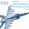 Quinta Studio QD48198 F/A-18E (для модели Meng) 3D Декаль интерьера кабины 1/48