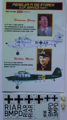 Kora Model DEC72194 Fi-156 Storch VIP service - Part I. декали декали 1/72