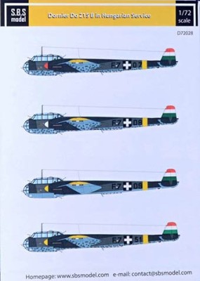 Sbs Model D72028 Декаль Do 215B in Hungarian Service 1/72