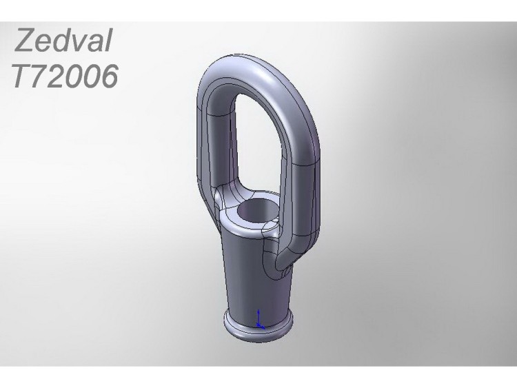 Zedval T72006 Трос Ф0,4 мм с коушами вариант 1 для авто бронетехники СССР и России 1/72