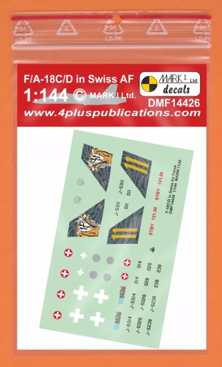 4+ Publications DMF14426 Decals F/A-18C/D Hornet in Swiss AF 1/144