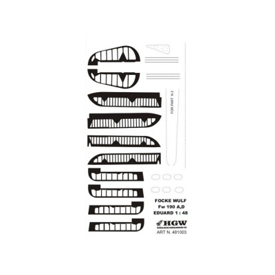 HGW 481003 Fw-190A/F/D - Control Surfaces (fabric) 1/48