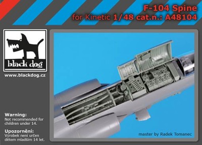 Black Dog A48104 F-104 spine (KIN) 1/48
