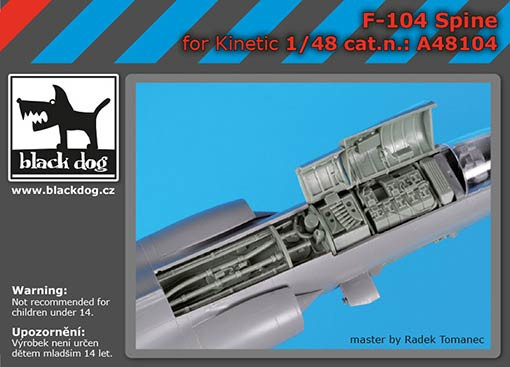 Black Dog A48104 F-104 spine (KIN) 1/48