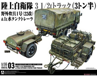 Aoshima 058916 3 1/2t Truck w/Yagai Suigu `Field Cooker` 1/35