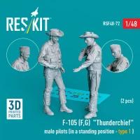 Reskit F48072 F-105 F,G 'Thunderchief' male pilots stand.p. 1/48