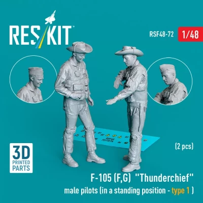 Reskit F48072 F-105 F,G 'Thunderchief' male pilots stand.p. 1/48