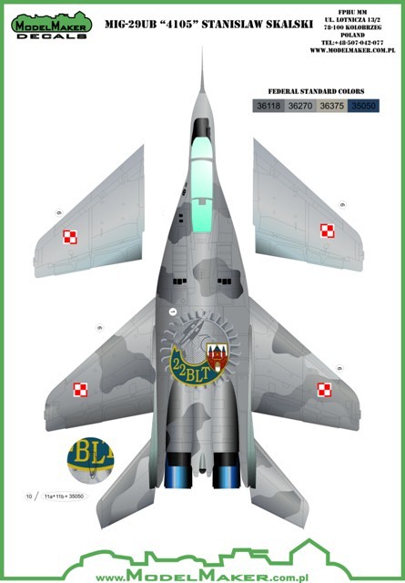 Model Maker Decals D48055 Mikoyan MiG-29UB "4105" Stanislaw Skalski 1/48