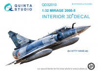 Quinta studio QD32010 Mirage 2000-5 (для модели Kitty Hawk) 3D декаль интерьера кабины 1/32