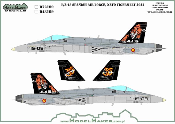 Model Maker Decals D48199 Spanish F/A-18 NATO Tiger Meet 2022 1/48