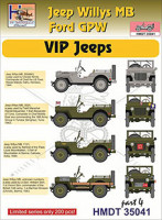 Hm Decals HMDT35041 1/35 Decals Jeep Willys MB/Ford GPW VIP Jeeps 4