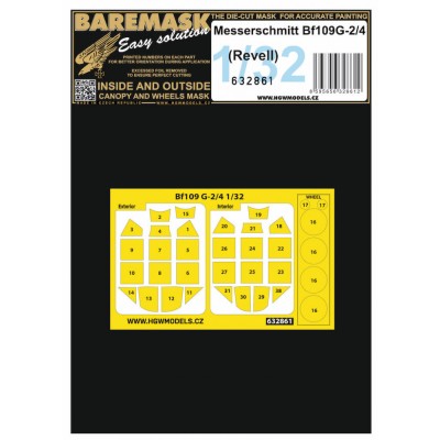 HGW 632861 Mask Messerschmitt Bf 109G-2/4 (REV) 1/32