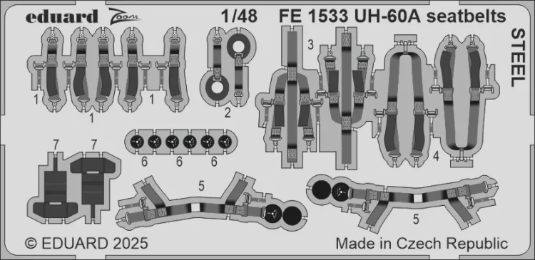 Eduard FE1533 UH-60A seatbelts STEEL (ICM) 1/48