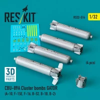 Reskit 32514 CBU-89A cluster bombs GATOR (4 pcs.) 1/32