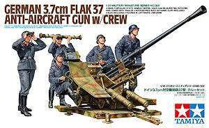 Tamiya 35302 Немецкая зенитка 3.7cm FLAK37, с пятью фигурами 1/35