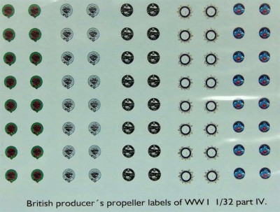 LF Model C3209 Decals British producer propeller labels IV. 1/32