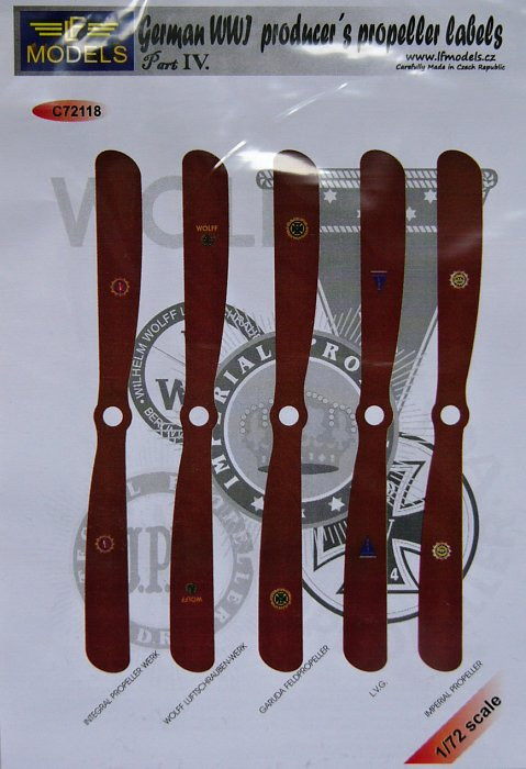 LF Model C72118 Decals German WWI propeller labels - Part IV 1/72