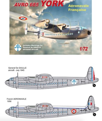 Mach 2 MACHGP083 Avro York French De Gaulle &amp; Aeronavale 1/72