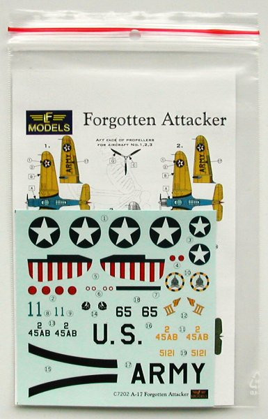 LF Model C7202 Decals for A-17 Forgotten Attacker 1/72